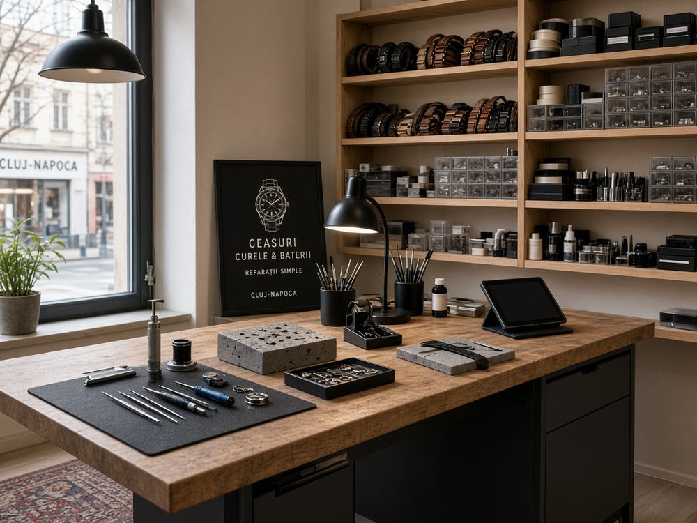 About the Watch strap/battery simple repair studio at Azurepeak Watch Desk