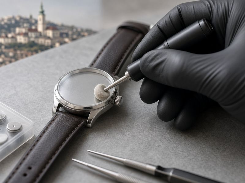 Crystal polish at Azurepeak Watch Desk